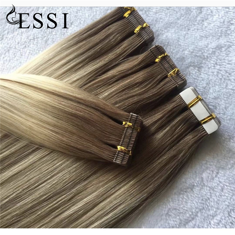 Sewn in tape hair extensions double drawn tape hair extensions factory